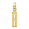 10k Yellow Gold Number 8 Block Pendant