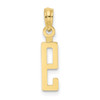 10k Yellow Gold Number 9 Block Pendant