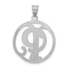 Sterling Silver Rhodium-plated Fancy Script Initial P Pendant