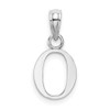 10k White Gold Polished O Block Initial Pendant