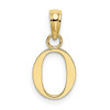 10k Yellow Gold Polished O Block Initial Pendant