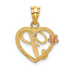 14k Yellow and Rose Gold Initial P In Heart Pendant