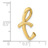 14k Yellow Gold Polished Letter T Initial Slide