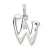 Sterling Silver Polished Glitter Enamel Letter W Pendant