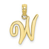 10k Yellow Gold Polished W Script Initial Pendant