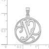 Sterling Silver Rhodium-plated Fancy Script Initial Y Pendant