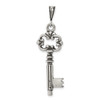 Sterling Silver Antiqued & Textured Key Pendant