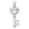 Sterling Silver Polished Small Heart Key Pendant