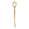 14k Yellow Gold w/Rhodium Key w/Heart Pendant