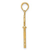 14k Yellow Gold Polished 3-D Hearts Key Pendant