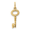 14k Yellow Gold Polished Key Pendant K1668