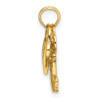 14k Yellow Gold Dangling Heart and Key Pendant