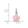 Sterling Silver Pink Enamel Kid's Flower Pendant