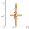 14k Yellow and Rose Gold 2-D Boy On Cross Pendant