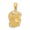 14k Yellow Gold Girl Head Pendant C2815