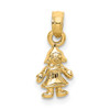 14k Yellow Gold 3-D Mini Doll Pendant