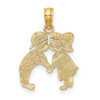 14k Yellow Gold Kissing Boy And Girl Pendant