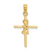 14k Yellow Gold Praying Boy Cross Pendant