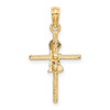 14k Yellow Gold Praying Boy Cross Pendant