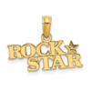 14k Yellow Gold Polished Rock Star Pendant