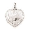 Sterling Silver Rhodium Plated 20mm Polished Sparkle Heart Locket Pendant