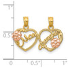 14k Yellow and Rose Gold Mom - Daughter Breakable Hearts Pendant