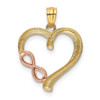 14k Yellow and Rose Gold Polished Infinity Heart Pendant
