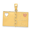 14k Yellow and Rose Gold 3-D Moveable Sweetheart Book Pendant