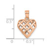 14k Rose Gold Polished 3-D Diamond-Cut Heart Pendant