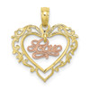 10k Yellow and Rose Gold Love In Heart Pendant