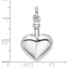 Sterling Silver Rhodium-plated Polished Screw Top Heart Ash Holder Pendant