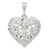 Sterling Silver Polished Filigree Heart Pendant QC8471