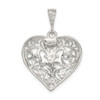 Sterling Silver Polished Filigree Heart Pendant QC8471