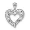 Sterling Silver Rhodium-plated Polished Diamond-cut Heart Pendant