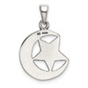 Sterling Silver I Love You To The Moon Antiqued Star and Moon Pendant