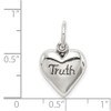 Sterling Silver Antiqued Truth Heart Pendant