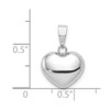 14k White Gold 3D Puffed Heart Pendant XCH111