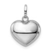 14k White Gold 3D Puffed Heart Pendant XCH111