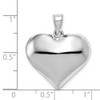 14k White Gold Polished 3D Puffed Heart Pendant D2889