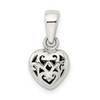 Sterling Silver Antiqued Puff Heart Pendant QC4560