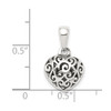 Sterling Silver Antiqued Puff Heart Pendant