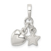 Sterling Silver Heart and Star Pendant