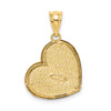 14k Two-tone Gold Polished and Diamond-cut Hollow Heart Pendant