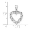 10k White Gold Heart w/Lace Trim Pendant