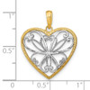 14k Yellow Gold w/Rhodium-Plated Filigree Heart Pendant K9487