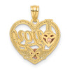 14k Two-Tone Gold And Rhodium I Love You Heart Pendant