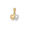 14k Yellow Gold And Rhodium Double Heart Pendant