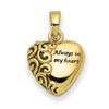 10k Yellow Gold Heart Remembrance Ash Holder Pendant