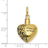 10k Yellow Gold Heart Remembrance Ash Holder Pendant