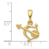 14k Yellow Gold Polished Bow and Arrow Pendant
